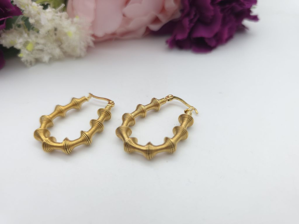 Spiral Creolen Ohrringe goldfarben Edelstahl